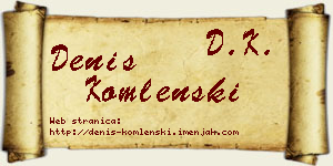 Denis Komlenski vizit kartica